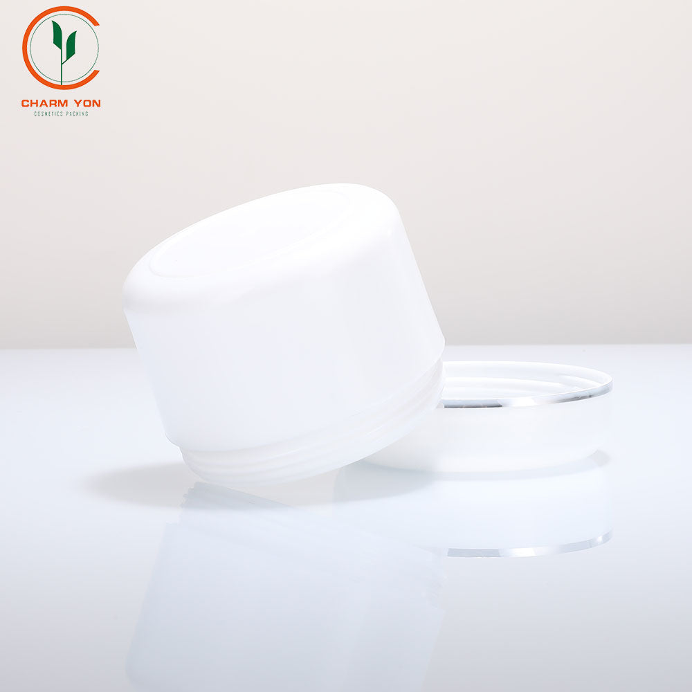White Straight Cream Jar