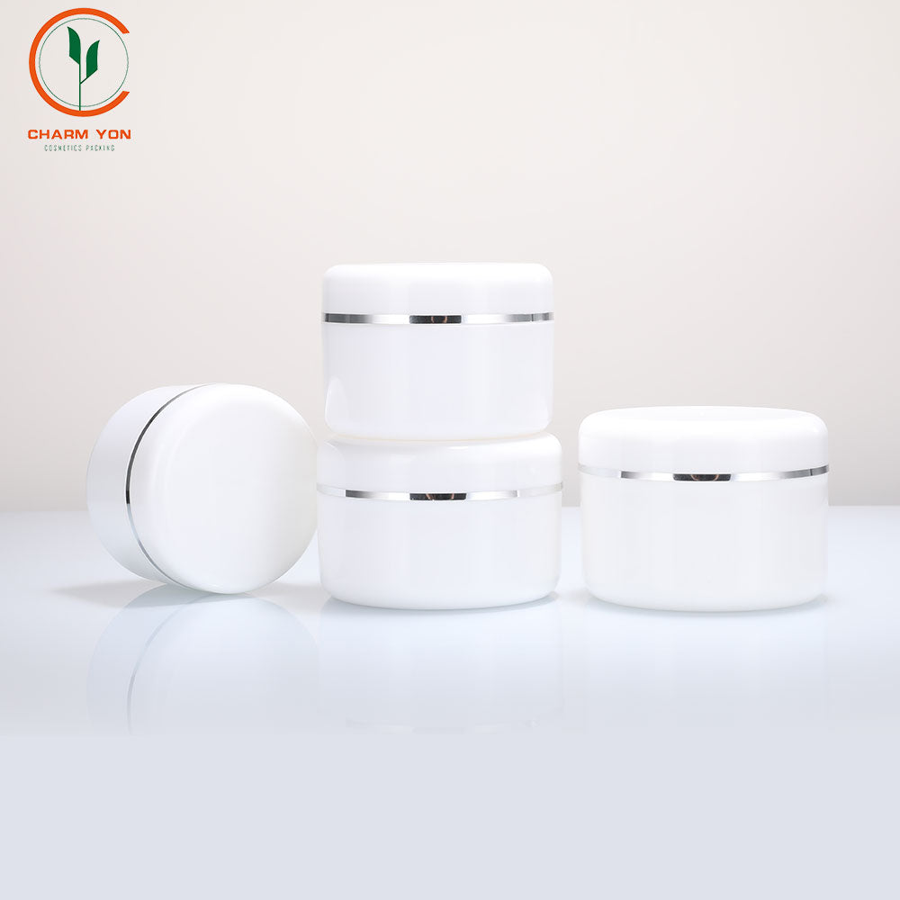 White Straight Cream Jar