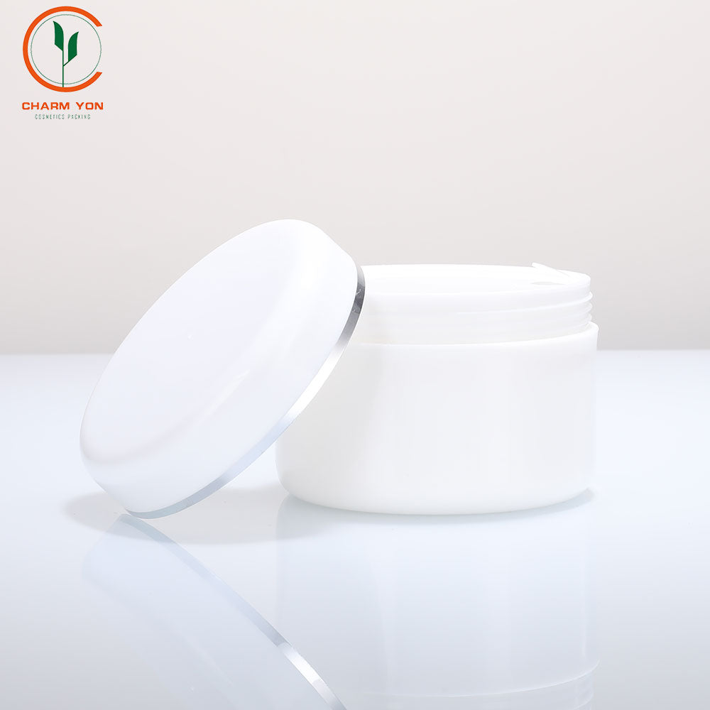 White Straight Cream Jar