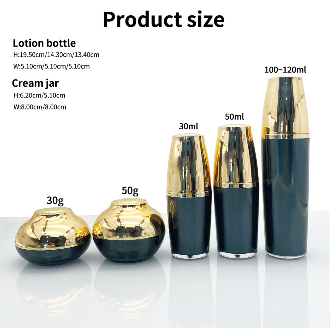 Glossy Gold Lid Deep Green Bottle