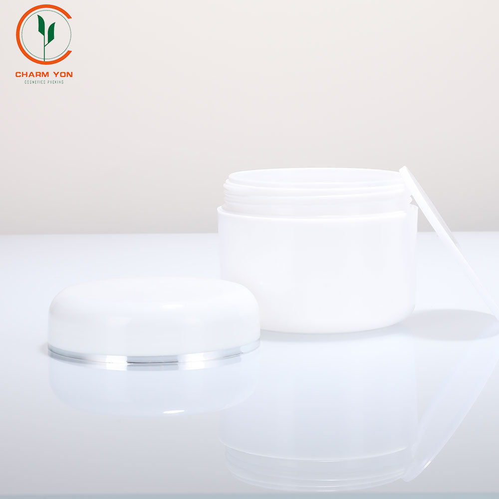 White Straight Cream Jar