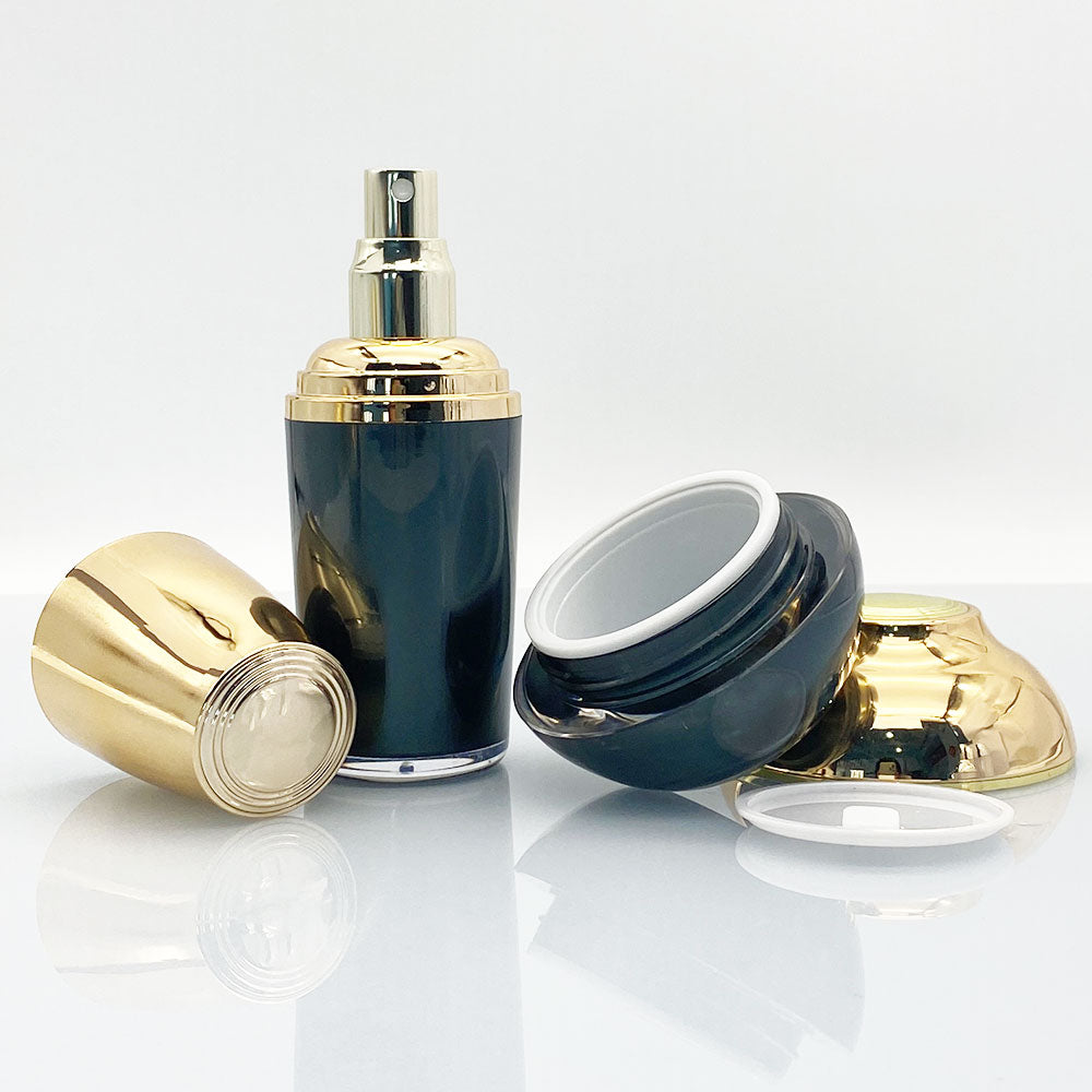 Glossy Gold Lid Deep Green Bottle