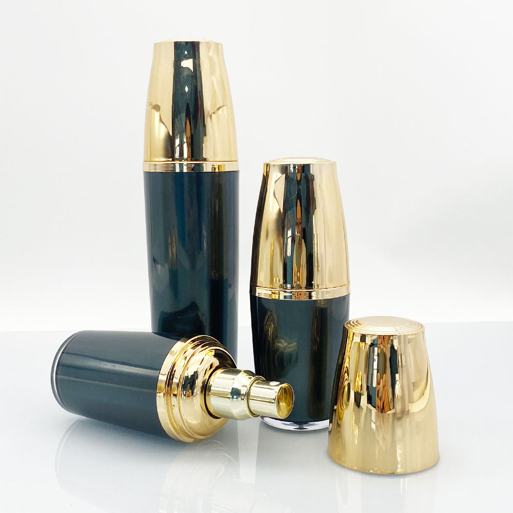 Glossy Gold Lid Deep Green Bottle