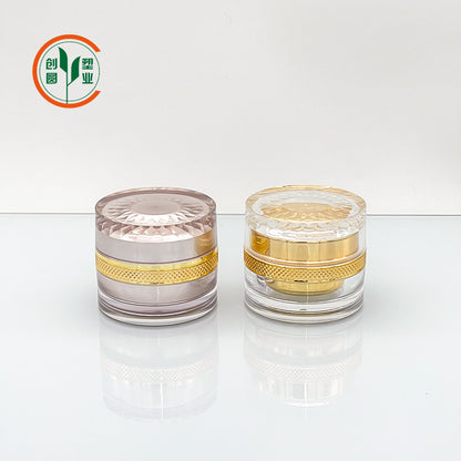 Acrylic Gold & Rose Gold Diamond Cosmetic Jar | Custom OEM
