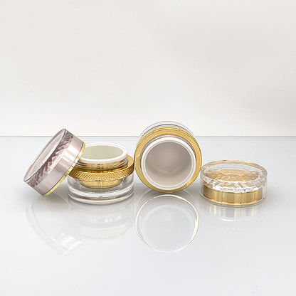 Acrylic Gold & Rose Gold Diamond Cosmetic Jar | Custom OEM