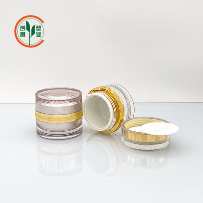 Acrylic Gold & Rose Gold Diamond Cosmetic Jar | Custom OEM
