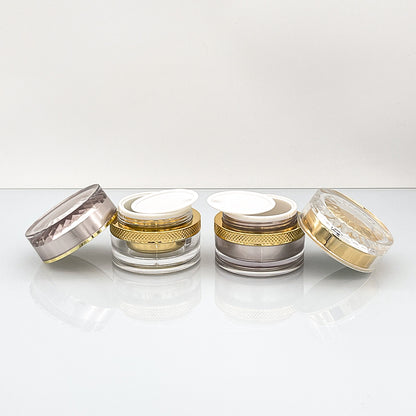 Acrylic Gold & Rose Gold Diamond Cosmetic Jar | Custom OEM