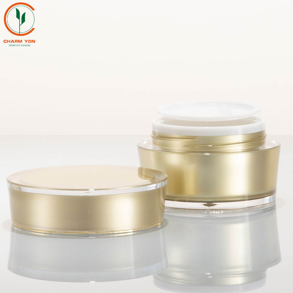 Acrylic Luxury Gold Cosmetic Bottle 30g 50g | Custom OEM