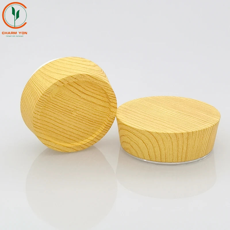 Acrylic Frosted Cosmetic Jar Wood Cap 30ml 50ml | Custom OEM
