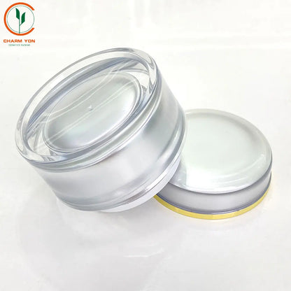Acrylic Luxury Cosmetic Cream Jar Silver 10g–50g | Custom OEM