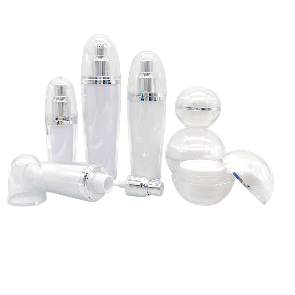 Acrylic Cosmetic Packaging Set Transparent Lid 15g–120ml | Custom OEM