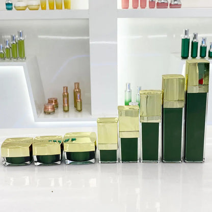 Acrylic Square Cosmetic Jar Gold Lid 50g | Custom OEM