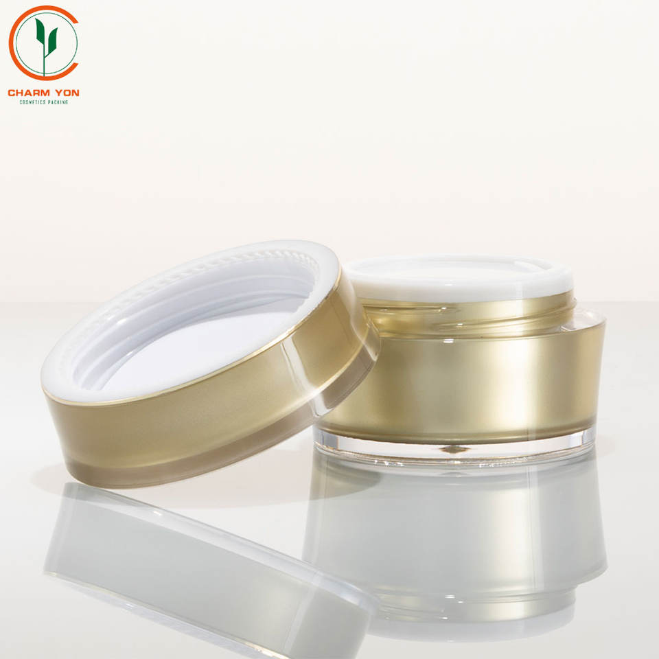Acrylic Luxury Gold Cosmetic Bottle 30g 50g | Custom OEM