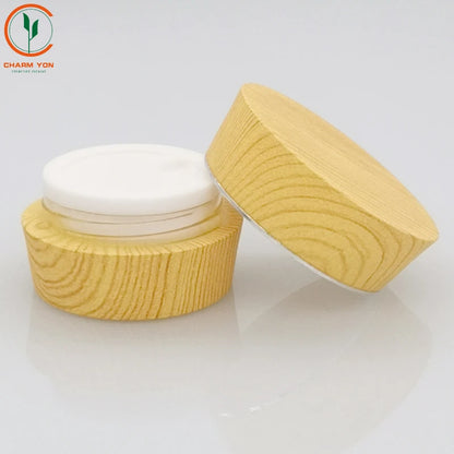 Acrylic Frosted Cosmetic Jar Wood Cap 30ml 50ml | Custom OEM