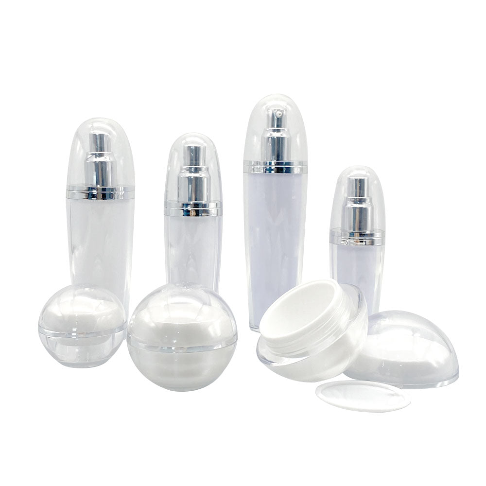 Acrylic Cosmetic Packaging Set Transparent Lid 15g–120ml | Custom OEM