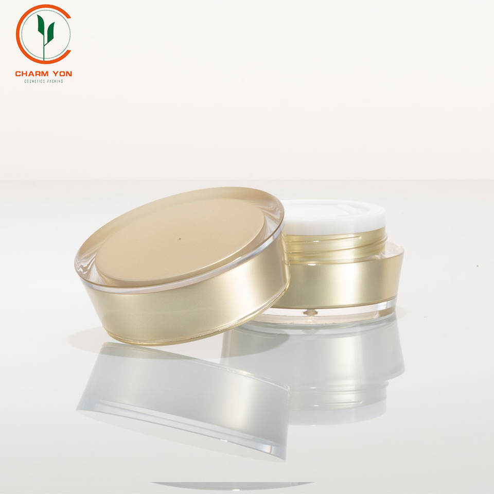 Acrylic Luxury Gold Cosmetic Bottle 30g 50g | Custom OEM