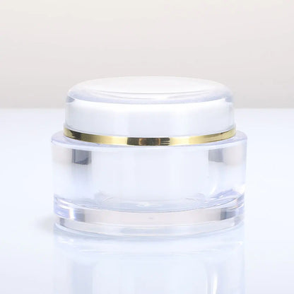 Acrylic Transparent Round Cosmetic Jar Silver Line 15g 20g 30g 50g | Custom OEM