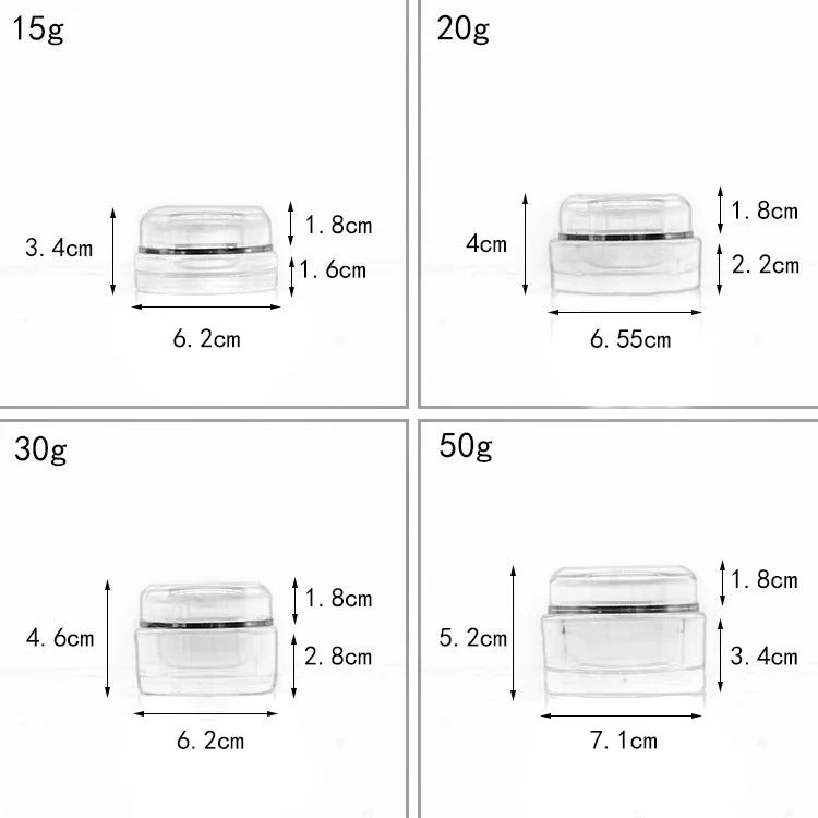 Acrylic Luxury Cosmetic Cream Jar Silver 10g–50g | Custom OEM