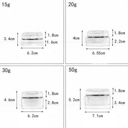 Acrylic Luxury Cosmetic Cream Jar Silver 10g–50g | Custom OEM