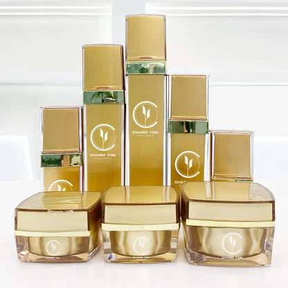 Acrylic Square Gold Cosmetic Cream Jar 15g 20g 30g 50g | Custom OEM
