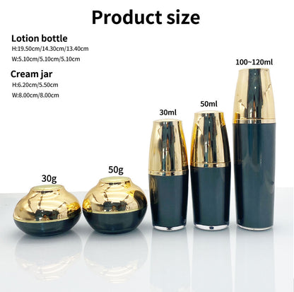 Acrylic Glossy Gold Lid Cosmetic Bottle | Custom OEM